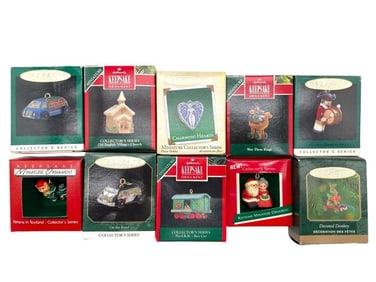 NIB HALLMARK KEEPSAKE MINI ORNAMENTS 10 PIECES