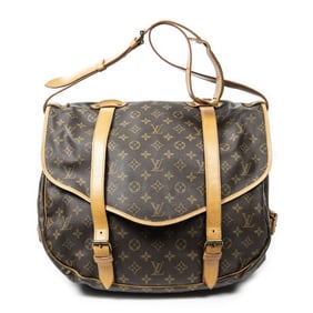 LOUIS VUITTON SAUMUR DOUBLE STRAPS BROWN BAG