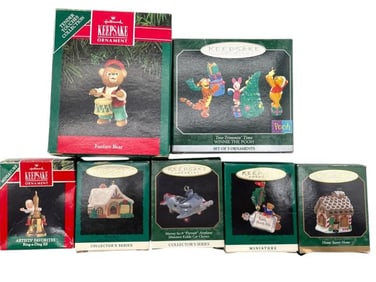 NIB HALLMARK KEEPSAKE MINI ORNAMENTS 7 PIECES