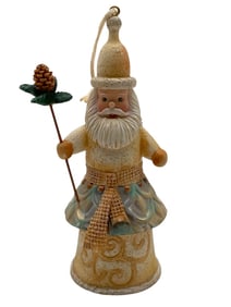 JIM SHORE SANTA WITH PINECONE ORNAMENT