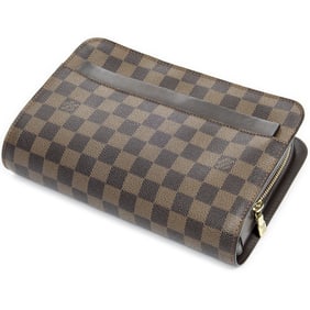 LOUIS VUITTON SAINT LOUIS CLUTCH BROWN