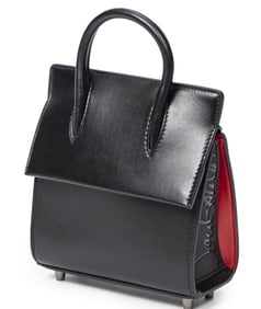 LOUBOUTIN MINI PALOMA TOP HANDLE BLACK/RED BAG