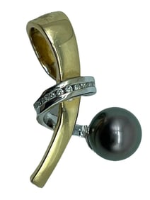 14K YELLOW & WHITE GOLD SLIDE PENDANT 7.6G