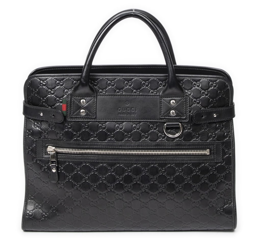 GUCCI WEB BUSINESS BAG BLACK (1 of 9)