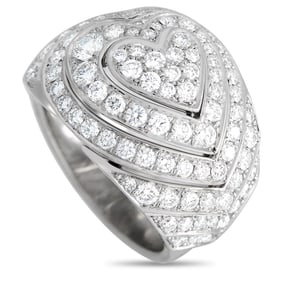 Cartier 18K Gold 2.0ct Diamond Heart Domed  ring