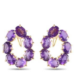 Rabat 18K Yellow Gold Amethyst Circlet Earrings