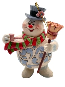 JIM SHORE SIGNED FROSTY WITH BROOM ORNAMENT