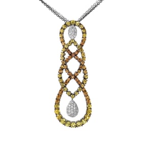 Salavetti 18K Gold Multi Sapphire Diamond Necklace
