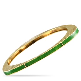 Tiffany & Co. 18K Yellow Gold Green Enamel Bangle