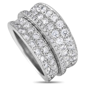 Cartier 18K White Gold 4.0ct Diamond Ring Sz7