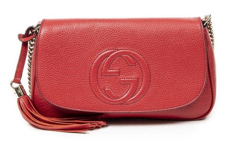 GUCCI MEDIUM SOHO FLAP CROSSBODY RED