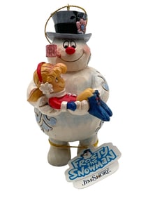 JIM SHORE SIGNED FROSTY HOLDING KAREN ORNAMENT