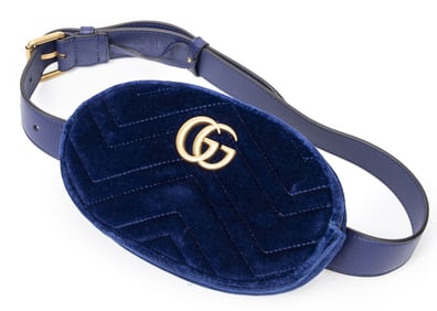 GUCCI GG MARMONT BELT BAG NAVY