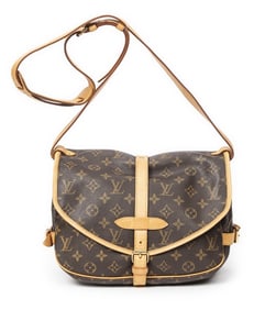 LOUIS VUITTON SAUMUR MM BROWN SHOULDER BAG