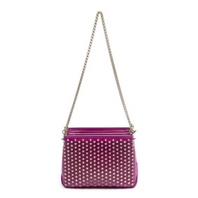LOUBOUTIN SMALL TRILOUBI CHAIN MAGENTA SHLDR BAG