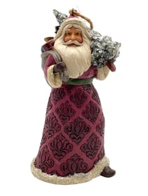 JIM SHORE VICTORIAN SANTA WITH TREE ORNAMENT