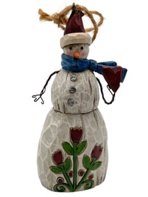 JIM SHORE SIGNED SNOWMAN WITH HEART ORNAMENT