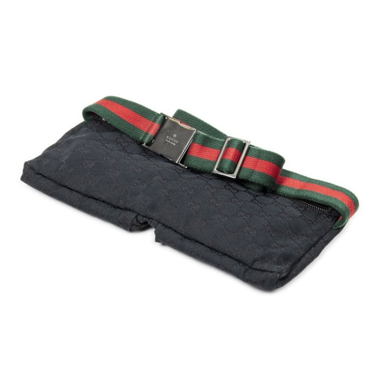 GUCCI WEB WAIST POUCH BLACK (1 of 5)