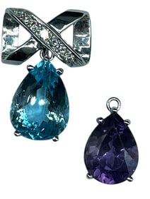 14K GOLD DIAMONDS SLIDE W CHANGEABLE ENHANCERS