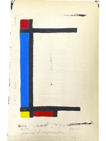 AFTER PIET MONDRIAN DE STIJL WOODBLOCK PRINT