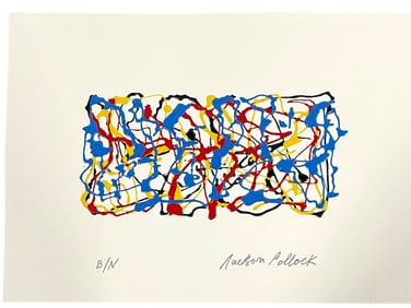 AFTER JACKSON POLLOCK ABSTRACT PAINTING 11.5"