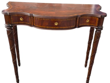 MAITLAND SMITH MAHOGANY THREE DRAWER CONSOLE TABLE