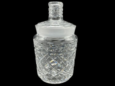 VINTAGE CRYSTAL CANISTER WITH LID