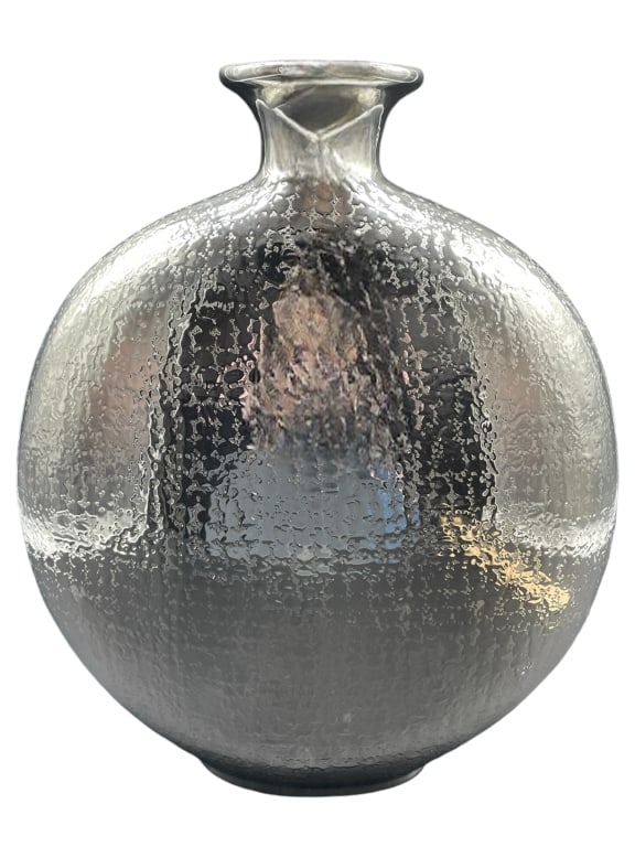 TEXTURED SILVER VASE 14.5" (1 of 6)