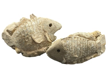 HAND CARVED ROCK FISH TWO PIECES