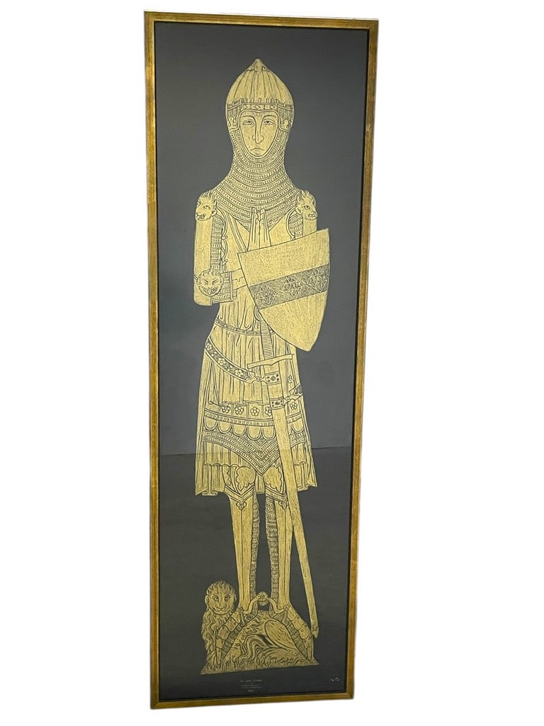 TALL 1969 SIR JOHN CREKE BRASS RUBBING 72.5" (1 of 5)