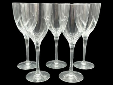 ORREFORS SWEDEN WINE GLASSES SET OF 5