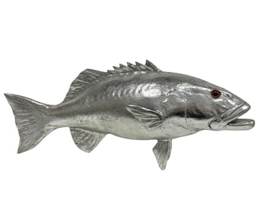 POLISHED ALUMINUM FISH SCULPTURE