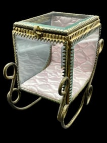 LISBETH DAHL BRASS GLASS JEWELRY BOX SM