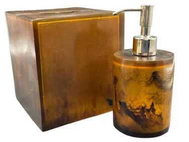 MIKE AND ALLY NYC TISSUE BOX AND SOAP DISPENSER