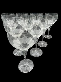 ROSENTHAL LOTUS WINE GOBBLET SET (9)