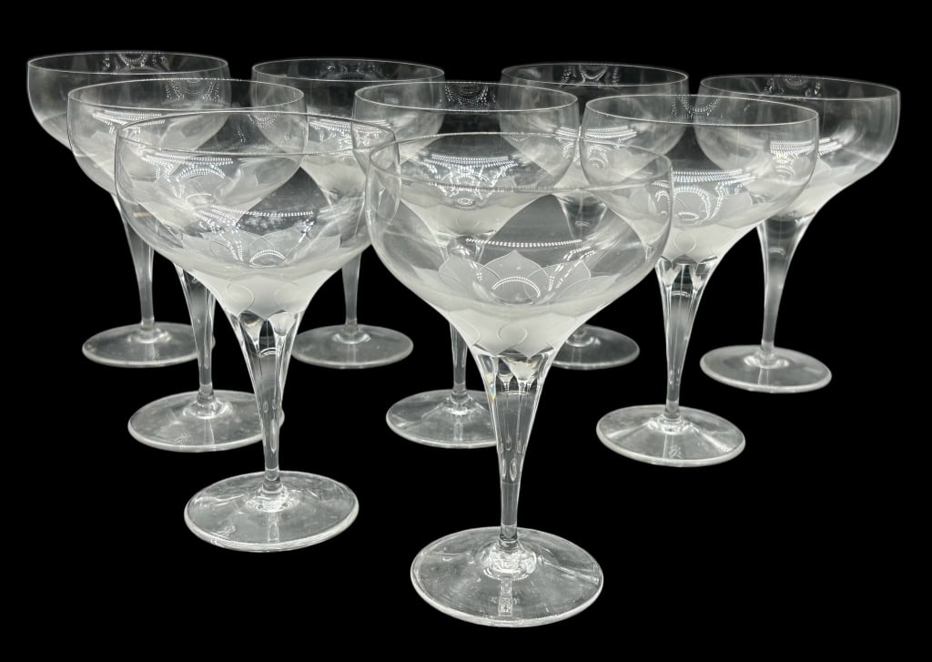 ROSENTHAL LOTUS BLOSSOM CHAMPAGNE GLASS SET (9) (1 of 6)