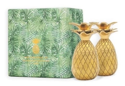 NIB THE PINEAPPLE CO. TWO PINEAPPLE SHOT GLASSES