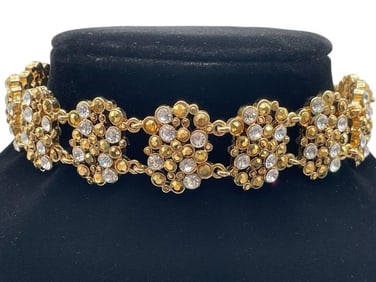 ST. JOHN GOLD SWAROVSKI CHOKER NECKLACE IN BOX