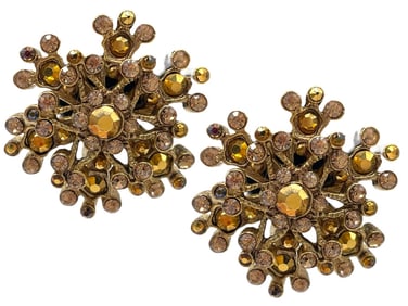 ST JOHN SNOWFLAKE CRYSTAL EARRINGS CLIP