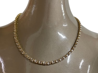 CLASSIC GOLD TENNIS NECKLACE 21"