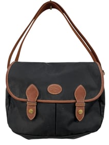 LONGCHAMP VINTAGE LE PLIAGE MESSENGER BAG BLACK