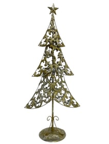 DECORATIVE TIN METAL STYLE CHRISTMAS TREE 28"