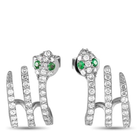 LB EXCLUSIVE 14K GOLD DIAMOND & EMERALD EARRINGS