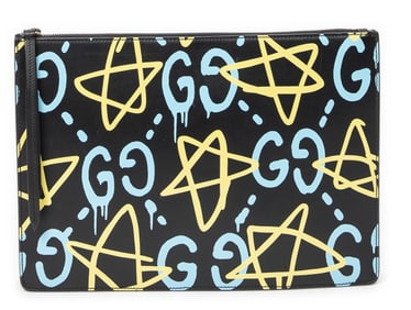 GUCCI GHOST GG ZIP MESSENGER BLACK