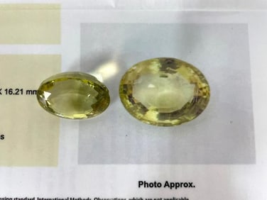 EYE CLEAN LEMON QUARTZ GEMSTONE IDT CERT 60CT
