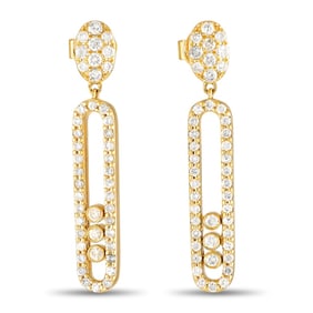 LB EXCLUSIVE 14K GOLD & DIAMOND EARRINGS 1 CT