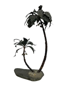METAL TABLE TOP PALM TREE SCULPTURE 23"