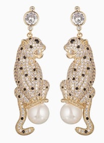 NIB EYECANDY LA DOUBLE LEOPARD EARRINGS