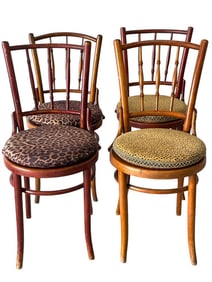 4 1920 THONET STYLE ANTIQUE BENTWOOD BISTRO CHAIRS
