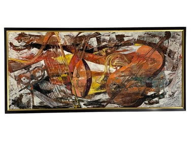 E. DEMBY JAZZ STILL LIFE PAINTING 35"